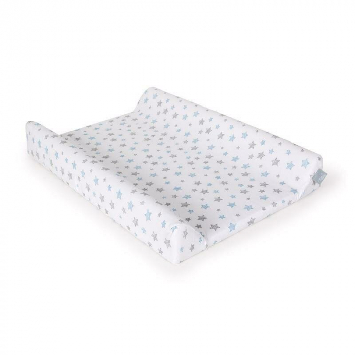 Set 2 huse, Ceba Baby, Pentru saltea de infasat, 50x70 cm, Certificat Oeko-Tex Standard 100, Bumbac, Blue/Blue Stars [4]