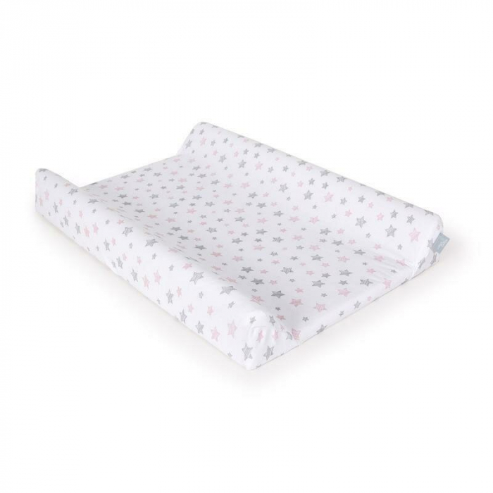 Set 2 huse, Ceba Baby, Pentru saltea de infasat, 50x70 cm, Certificat Oeko-Tex Standard 100, Bumbac, Pink/Pink Stars [4]