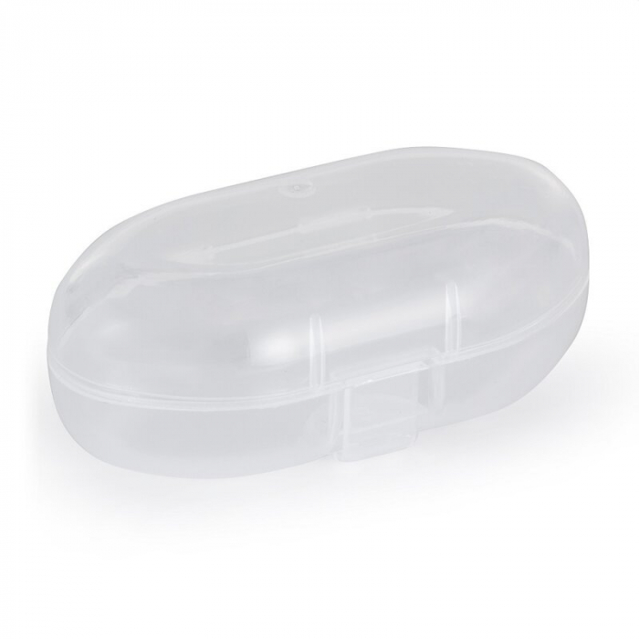 Set 2 periute de dinti pentru deget, Petite&Mars, Cu peri moi, Silicon, Include cutie depozitare, 0 luni+, Roz/Bej [3]