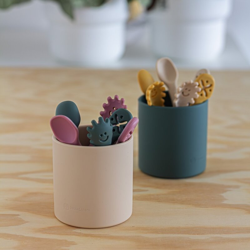 Set 3 lingurite, Petite&Mars, Take&Match, Din silicon, Diverse forme, Pentru supa, paste, alimente usoare, Dezvolta simturile si abilitatile senzoriale, Adecvate pentru masina de spalat vase, Fara BPA [5]