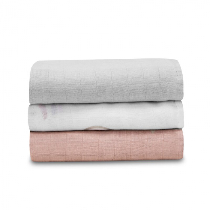 Set 3 museline, Lionelo, Bamboo, Multifunctionale, Din Bambus, 70x70 cm, Rainbow [6]
