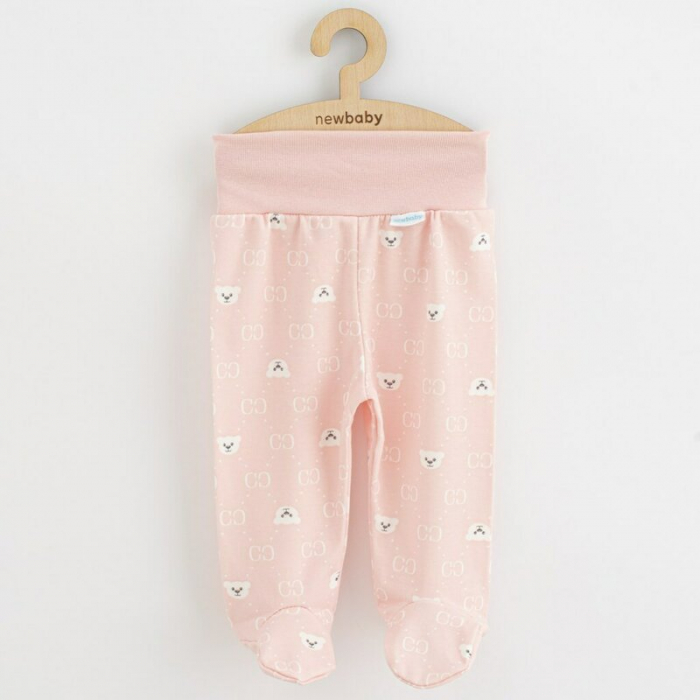 Set 3 piese, New Baby, Classic II, Include 3 perechi de pantalonasi cu botosei, Marime 56, Din bumbac 100%, Pink [4]