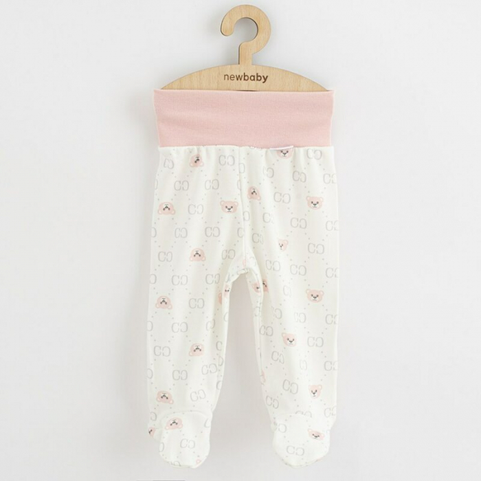 Set 3 piese, New Baby, Classic II, Include 3 perechi de pantalonasi cu botosei, Marime 56, Din bumbac 100%, Pink [3]