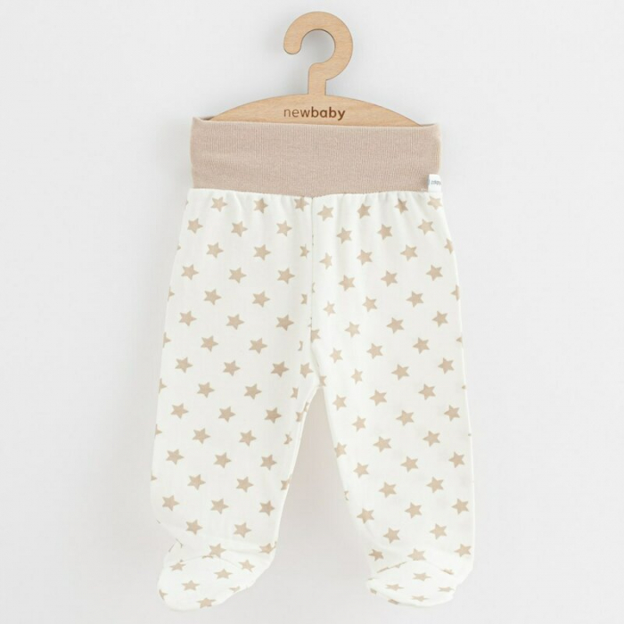 Set 3 piese, New Baby, Classic II, Include 3 perechi de pantalonasi cu botosei, Marime 62, Din bumbac 100%, Beige [4]