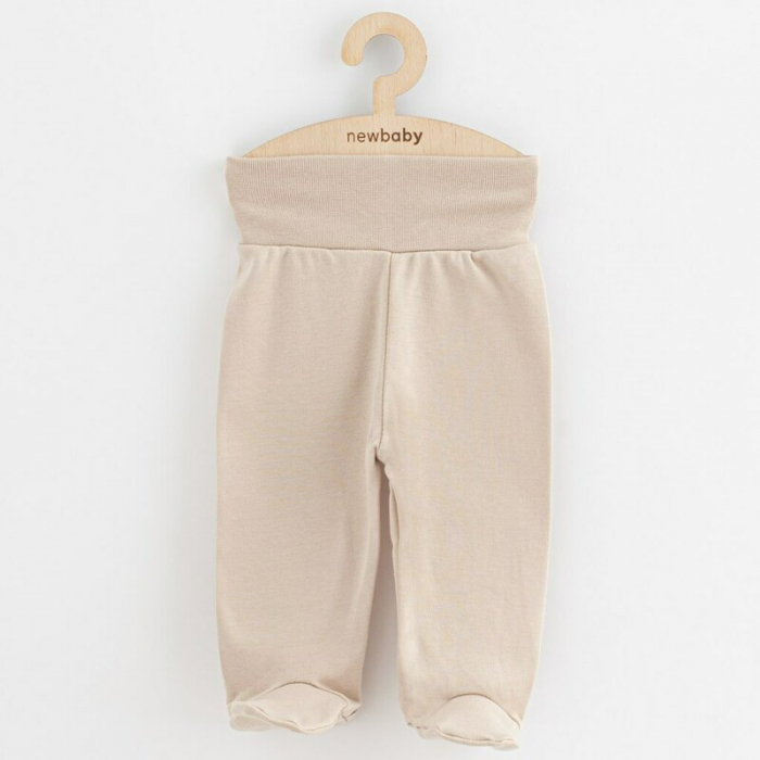 Set 3 piese, New Baby, Classic II, Include 3 perechi de pantalonasi cu botosei, Marime 62, Din bumbac 100%, Beige [2]