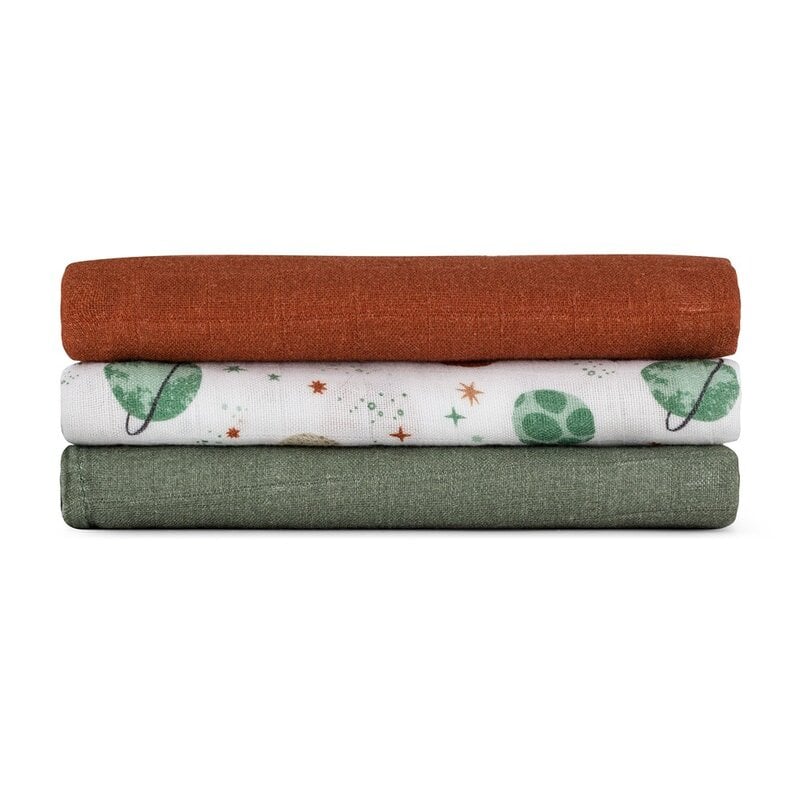 Set 3 scutece, Petite&Mars, Moussy, Din muselina de bambus, Hipoalergenice, 68 x 68 cm, Certificate Oeko Tex Standard 100, Celestial Planets [3]