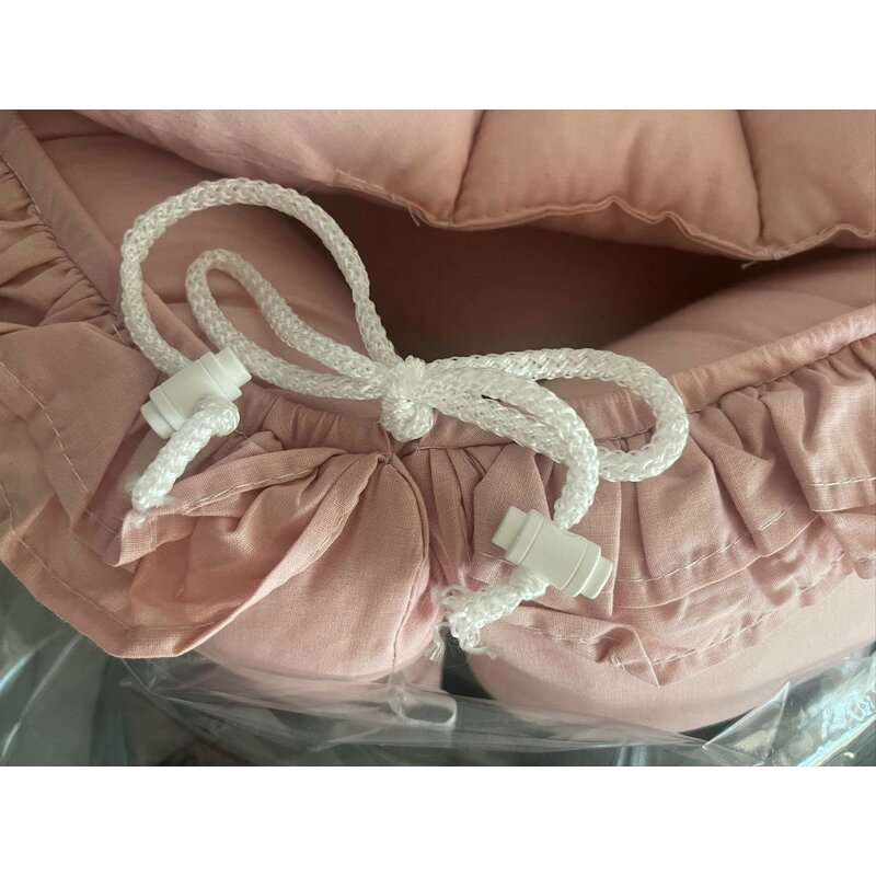 Set 4 in 1 Cosulet bebelus, MimiNu, Baby Cocoon 75x55 cm, Cu volanase, Husa bumbac, Din bumbac certificat Oeko Tex Standard 100, Cu paturica cu volanase 50x70 cm, Cu salteluta, Cu perna fluture, Colec [9]