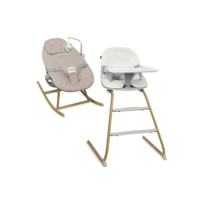 Set balansoar si scaun de masa, Lionelo, Dalia, Scaun cu 2 suporturi pentru picioare, Cu tavita, Balansoar 4 in 1 cu inaltime reglabia si bara cu jucarii, Conform cu EN14988, EN1888-1 EN1888-2, EN1466 [1]