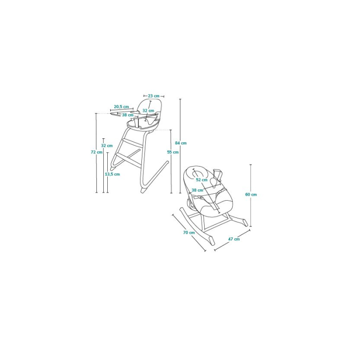 Set balansoar si scaun de masa, Lionelo, Dalia, Scaun cu 2 suporturi pentru picioare, Cu tavita, Balansoar 4 in 1 cu inaltime reglabia si bara cu jucarii, Conform cu EN14988, EN1888-1 EN1888-2, EN1466 [49]