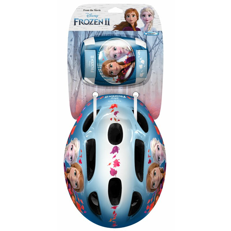 Set casca protectie, genunchiere si cotiere, Stamp, Disney, Sigure si confortabile, Reglabile, Conform cu EN1078, Marime 50/56 cm, 3 ani+, Frozen [4]