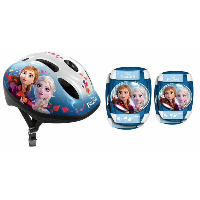 Set casca protectie, genunchiere si cotiere, Stamp, Disney, Sigure si confortabile, Reglabile, Conform cu EN1078, Marime 50/56 cm, 3 ani+, Frozen [1]