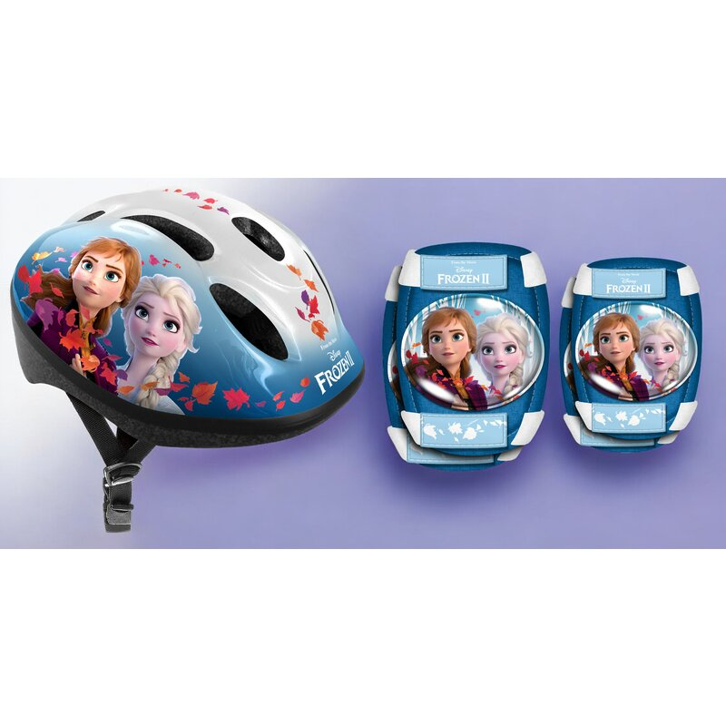 Set casca protectie, genunchiere si cotiere, Stamp, Disney, Sigure si confortabile, Reglabile, Conform cu EN1078, Marime 50/56 cm, 3 ani+, Frozen [2]