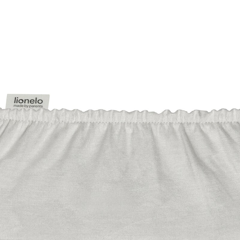 Set cearceafuri cu elastic, Lionelo, 80x42 cm, Pentru co-sleepere, Pentru saltele de max. 10 cm inaltime, Din bambus, Usor de spalat, 30 grade, Fara calcare, Ecologic, Alb/Bej [6]