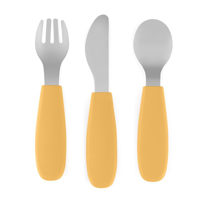 Set complet tacamuri, Petite&Mars, Take&Match, Din silicon si otel inoxidabil, Fara BPA, 12 luni+, Ocru [1]
