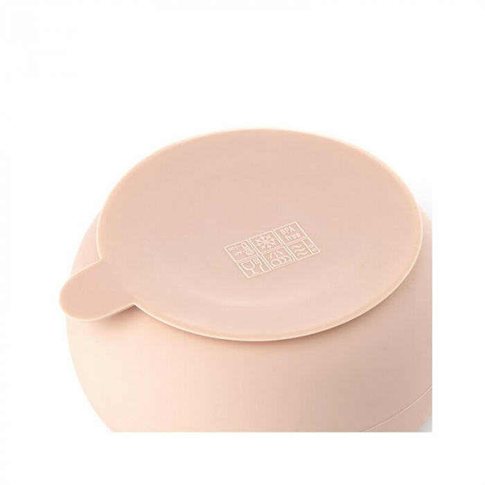 Set de masa, Jane, Din silicon, 2 piese, Cu bol si lingurita, BPA Free, Pale [5]
