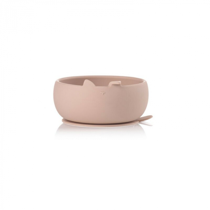 Set de masa, Jane, Din silicon, 2 piese, Cu bol si lingurita, BPA Free, Pale [2]