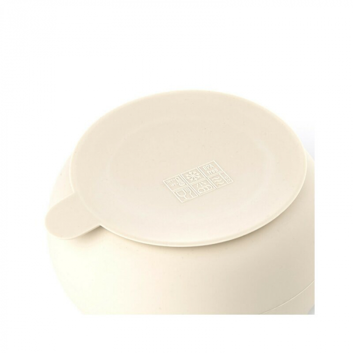 Set de masa, Jane, Din silicon, 2 piese, Cu bol si lingurita, BPA Free, Sand [5]