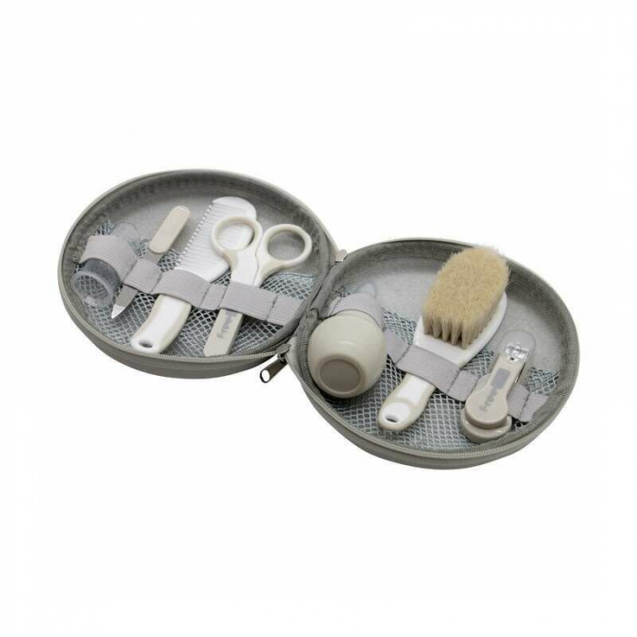 Set ingrijire, FreeON, Contine aspirator nazal, pila de unghii, unghiera, perie de par, piepene, forfecuta si periuta de dinti pentru deget, 0 luni+, Grey [1]