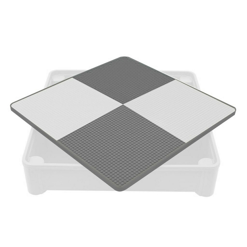 Set masuta si doua scaune, New Baby, Pentru copii, Grey and White, Cu parte detasabila si reversibila, Partea reversibila pentru Lego Duplo [4]