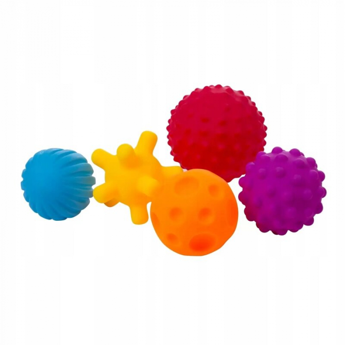 Set mingi senzoriale, Bocioland, Colorate, Pentru bebelusi, 5 piese [1]
