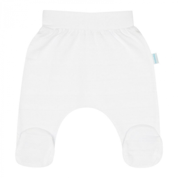 Set pentru bebe, New Baby, I AM, 7 piese, Cu botosei, jacheta maneca lunga, caciulita, body cu maneca lunga, pantalonasi si salopeta cu botosei si manusi, 100% bumbac, Marime 56, 0-3 luni, White [5]
