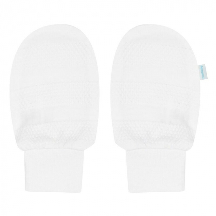 Set pentru bebe, New Baby, I AM, 7 piese, Cu botosei, jacheta maneca lunga, caciulita, body cu maneca lunga, pantalonasi si salopeta cu botosei si manusi, 100% bumbac, Marime 56, 0-3 luni, White [8]