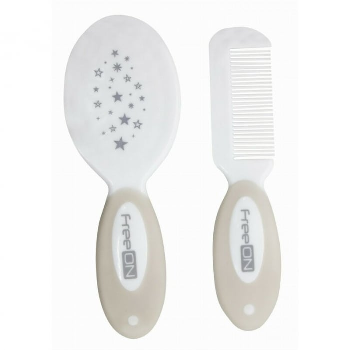 Set perie si pieptene, FreeON, Din peri naturali, 0 luni+, White [1]