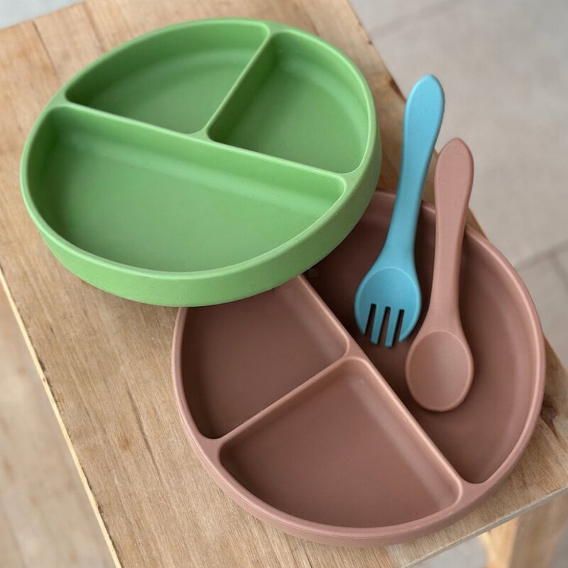 Set tacamuri, Petite&Mars, Take&Match, Din silicon, Forma ergonomica, Delicate cu gingiile, Adecvate pentru masina de spalat vase, Fara BPA, 6 luni+, Bitter Cocoa, Maro [4]