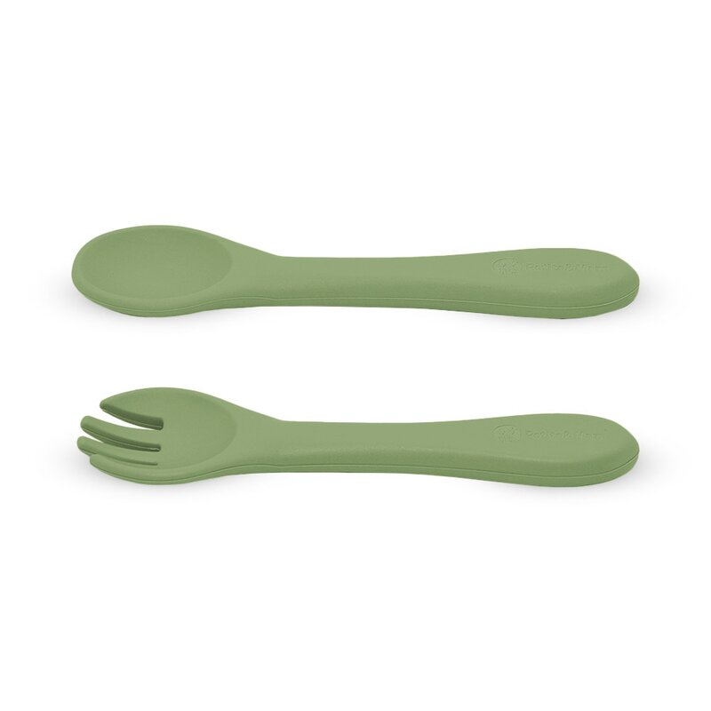 Set tacamuri, Petite&Mars, Take&Match, Din silicon, Forma ergonomica, Delicate cu gingiile, Adecvate pentru masina de spalat vase, Fara BPA, 6 luni+, Sweet Pea, Verde [3]