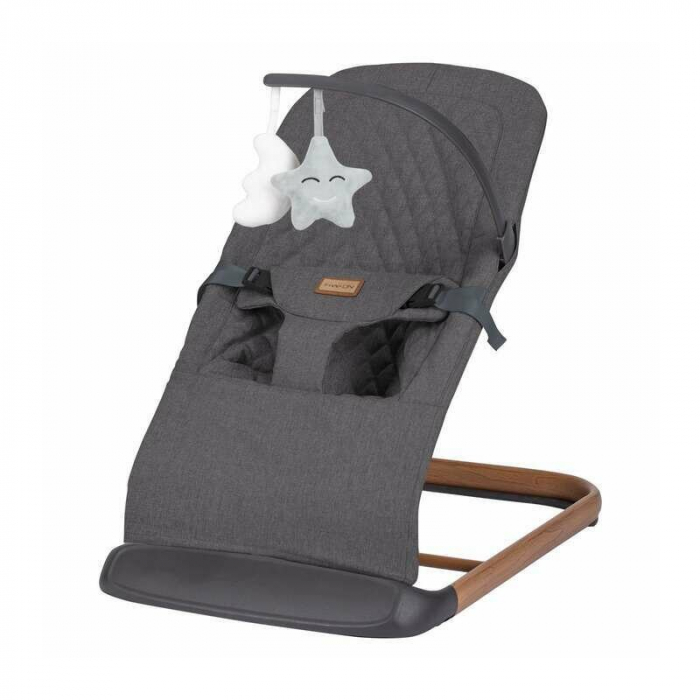 Sezlong balansoar, FreeON, Serene, Pana la 9 kg, Cu centura in 3 puncte, Spatar reglabil in 3 etape, Cu bara de jucarii, 70 x 45 x 56 cm, 0 luni+, Grey [1]