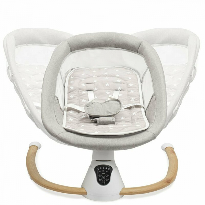 Sezlong balansoar, New Baby, Smart, Pana la 9 kg, Include cronometru si detector de miscare, Cu 5 viteze de leganare, Cu sunete si melodii, Cu 2 jucarii, 0 lun+, Grey [6]
