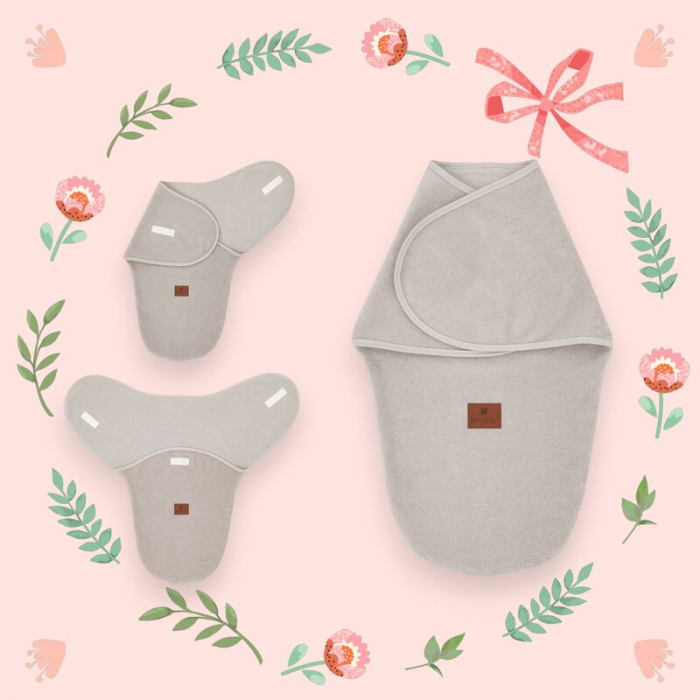 Sistem de infasare, MimiNu, Pentru bebe, 0 - 3 luni, Din tesatura thermofrotte, Beige [2]