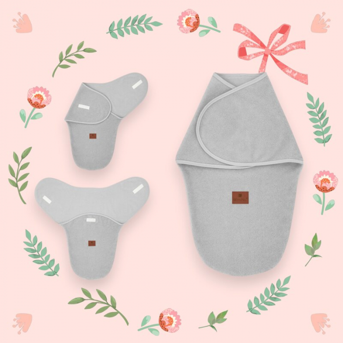Sistem de infasare, MimiNu, Pentru bebe, 0 - 3 luni, Din tesatura thermofrotte, Grey [2]