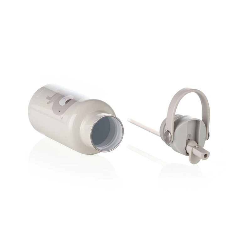 Sticla termos lichide, Jane, Din otel inoxidabil, Cu mentinere de temperatura de pana la 12 ore, 350 ml, Bpa Free, Conform cu EN 1186:2022EN 12546-1:2000UNE EN 14372:2005, Sand [2]