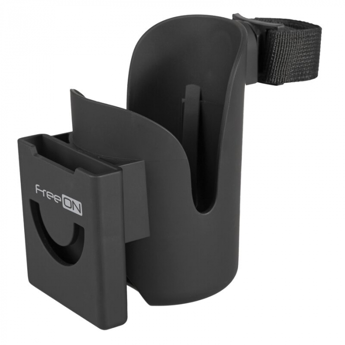 Suport pentru carucior, FreeON, Multifunctional, Pentru pahar, telefon, biberon, Black [2]