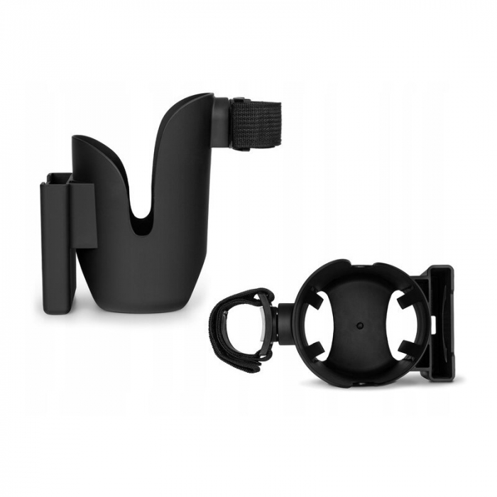 Suport universal pentru biberon/pahar si telefon, Lionelo, Ove, Cu sistem de rotire 360, Negru [7]