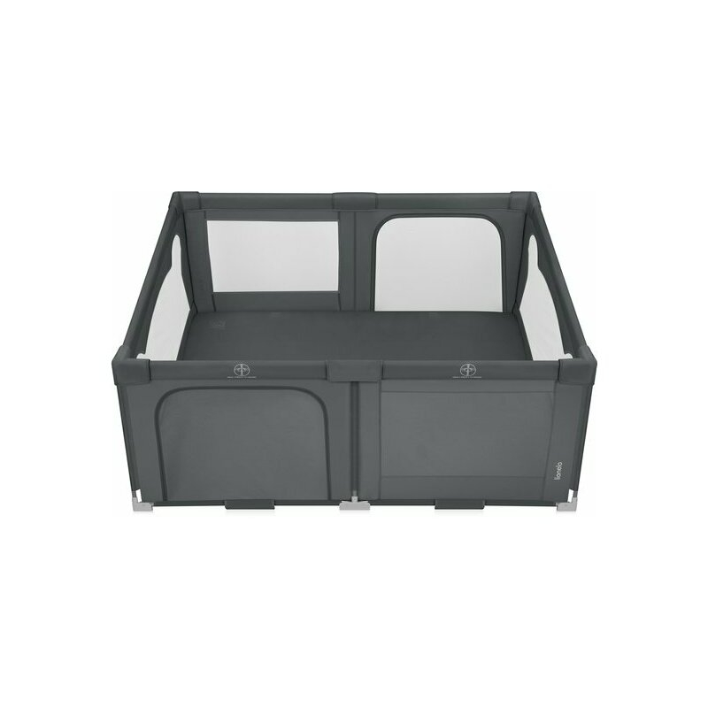 Tarc de joaca copii, Lionelo, Florence Easy Fold, 150 x 180 x 75 cm, Pliere, depliere automata, Include geanta de transport, Din plasa, Cu doua intrari laterale, 0-48 luni, Conform cu EN12227, Gri [4]