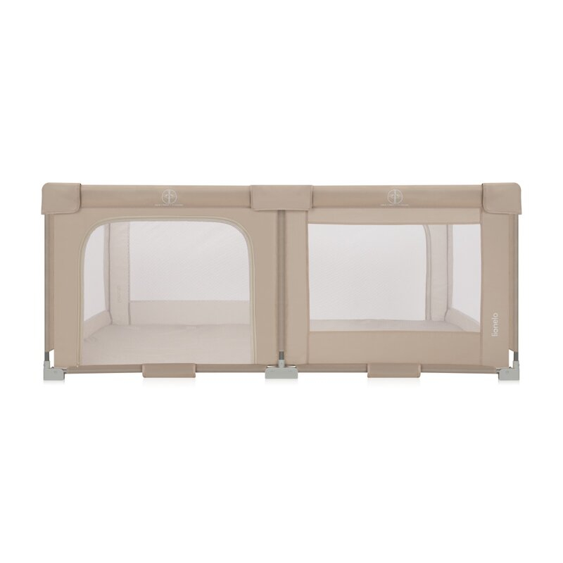 Tarc de joaca copii, Lionelo, Florence Easy Fold, 150 x 180 x 75 cm, Pliere, depliere automata, Include geanta de transport, Din plasa, Cu doua intrari laterale, 0-48 luni, Conform cu EN12227, Bej [7]