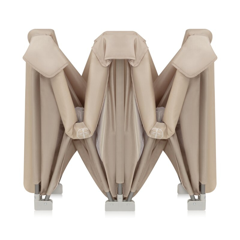 Tarc de joaca copii, Lionelo, Florence Easy Fold, 150 x 180 x 75 cm, Pliere, depliere automata, Include geanta de transport, Din plasa, Cu doua intrari laterale, 0-48 luni, Conform cu EN12227, Bej [9]