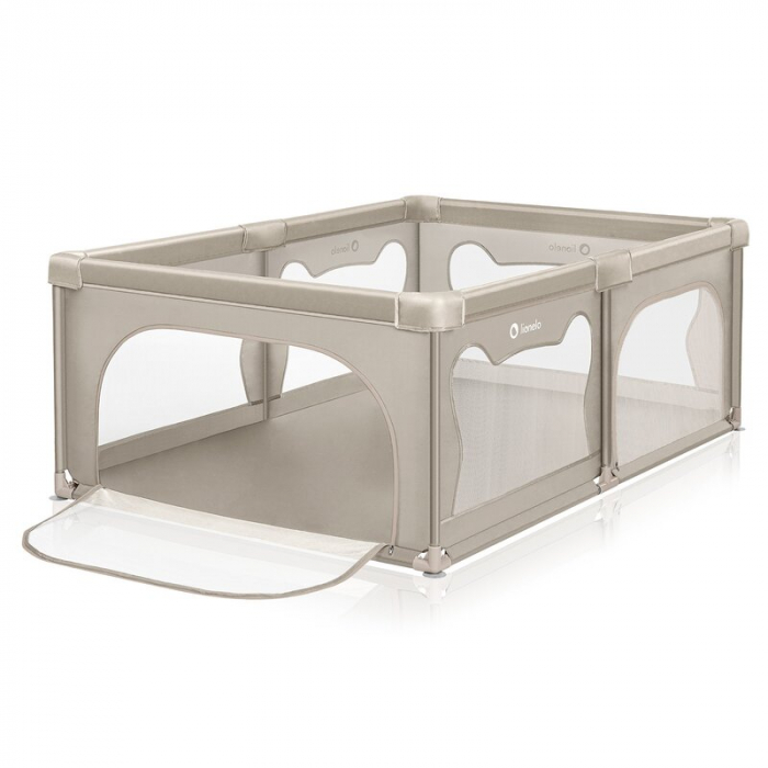 Tarc de joaca copii, Lionelo, Willow, 127 x 187 cm, Pliere compacta, Include geanta de transport, Din plasa, Cu doua intrari laterale si fermoar, Cu ventuze pentru stabilitate, Conform cu EN 12227:201 [5]