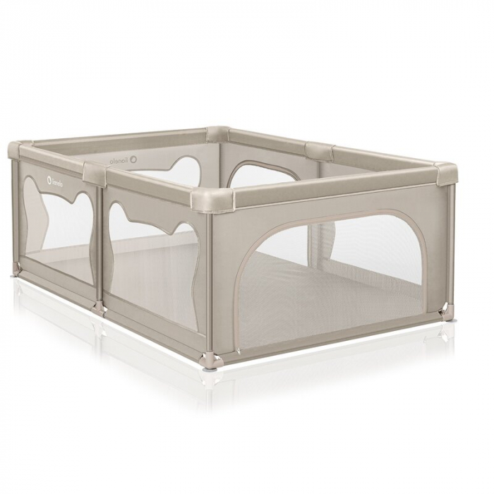 Tarc de joaca copii, Lionelo, Willow, 127 x 187 cm, Pliere compacta, Include geanta de transport, Din plasa, Cu doua intrari laterale si fermoar, Cu ventuze pentru stabilitate, Conform cu EN 12227:201 [3]
