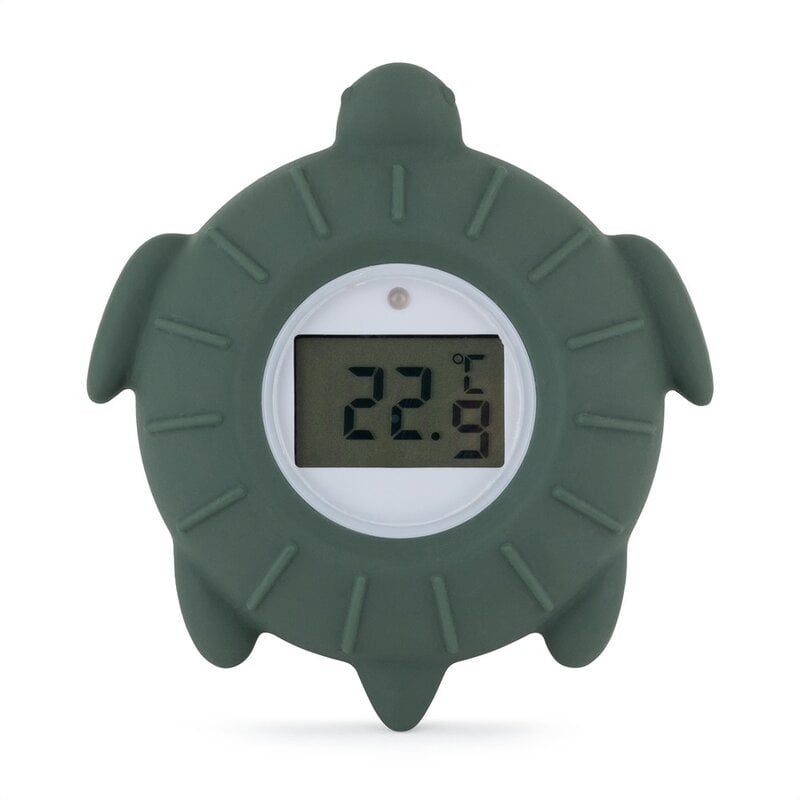 Temometru digital, Petite&Mars, Broscuta Terry, Multifunctional, Ecran usor de citit, Valoare precisa, Silicon Sigur, Avertizare temperatura, 0 luni+, Verde [1]