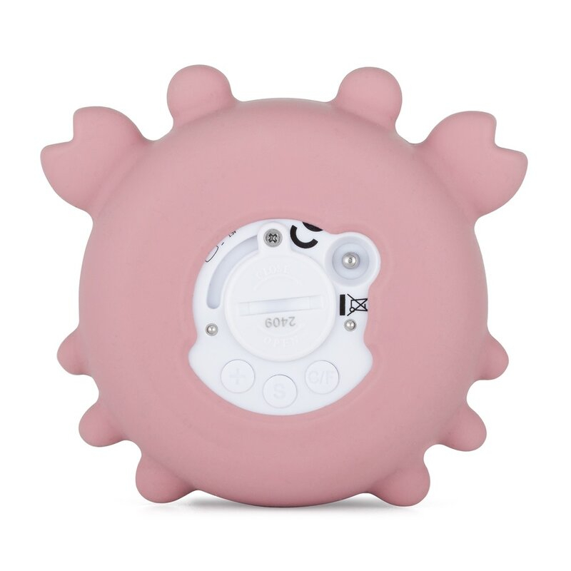 Temometru digital, Petite&Mars, Crabul Caleb, Multifunctional, Ecran usor de citit, Valoare precisa, Silicon Sigur, Avertizare temperatura, 0 luni+, Roz [3]