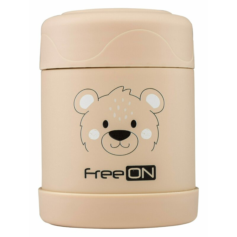 Termos, FreeON, Pentru alimente solide Din otel inoxidabil Mentine cald pana la 12 ore si rece pana la 24 ore, Beige Bear [2]