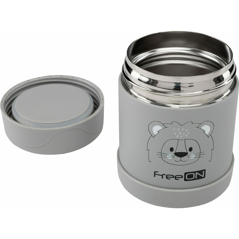 Termos, FreeON, Pentru alimente solide Din otel inoxidabil Mentine cald pana la 12 ore si rece pana la 24 ore, Grey Lion [1]