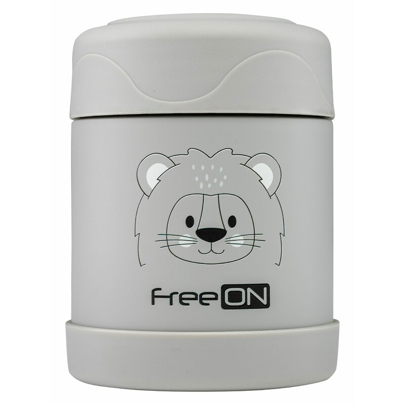 Termos, FreeON, Pentru alimente solide Din otel inoxidabil Mentine cald pana la 12 ore si rece pana la 24 ore, Grey Lion [2]
