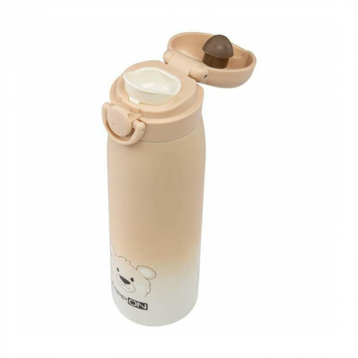 Termos lichide, FreeON, Din otel inoxidabil, Cu mentinere de temperatura de pana la 12 ore, 480 ml, Beige [2]