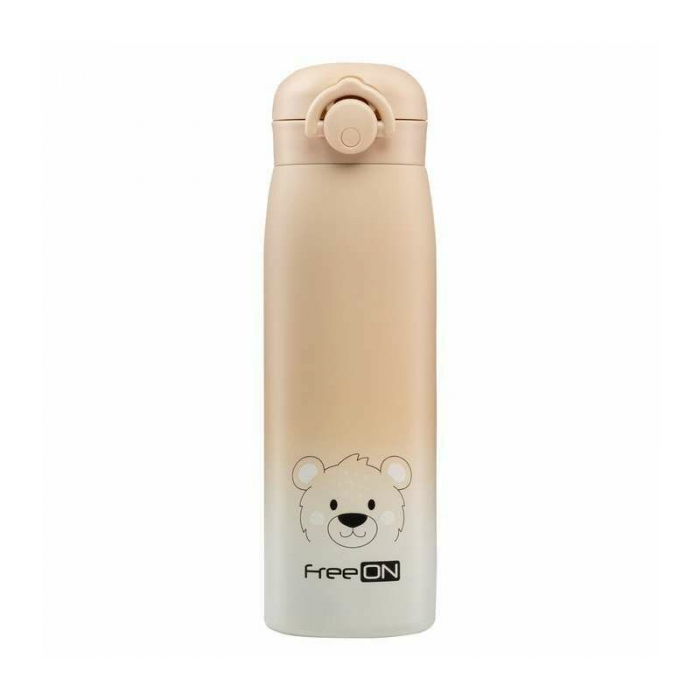 Termos lichide, FreeON, Din otel inoxidabil, Cu mentinere de temperatura de pana la 12 ore, 480 ml, Beige [1]