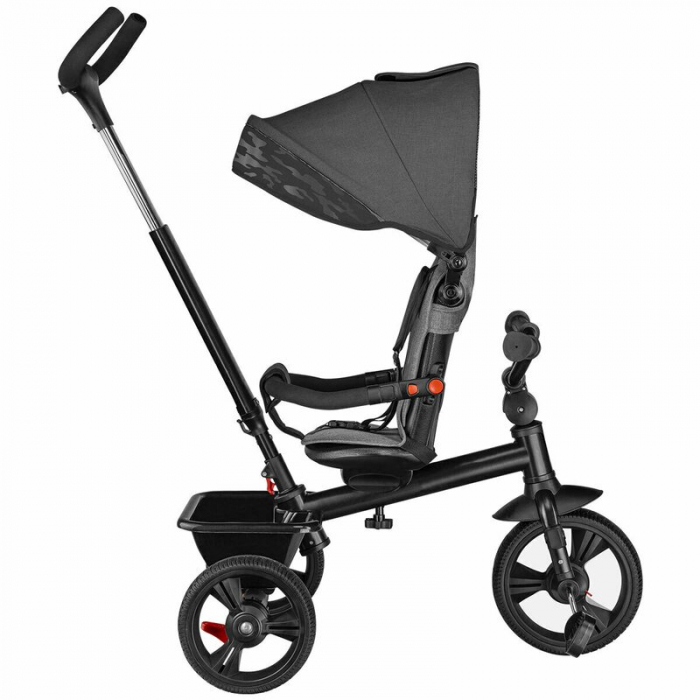 Tricicleta copii, Lionelo, Haari, Ultrapliabila, Multifunctionala, Suport picioare, Control al directiei, Scaun reversibil, Rotire 360 grade, Conform cu standardul european de securitate EN71, Gri [8]