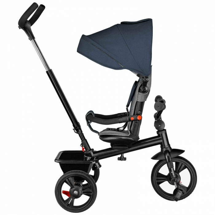 Tricicleta copii, Lionelo, Haari, Ultrapliabila, Multifunctionala, Suport picioare, Control al directiei, Scaun reversibil, Rotire 360 grade, Conform cu standardul european de securitate EN71, Albastr [13]